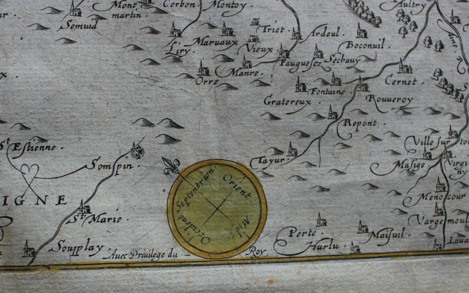 Carte Du Pais De Retelois Jean Le Clerc, Jean Jubrien C1620 photo vintage