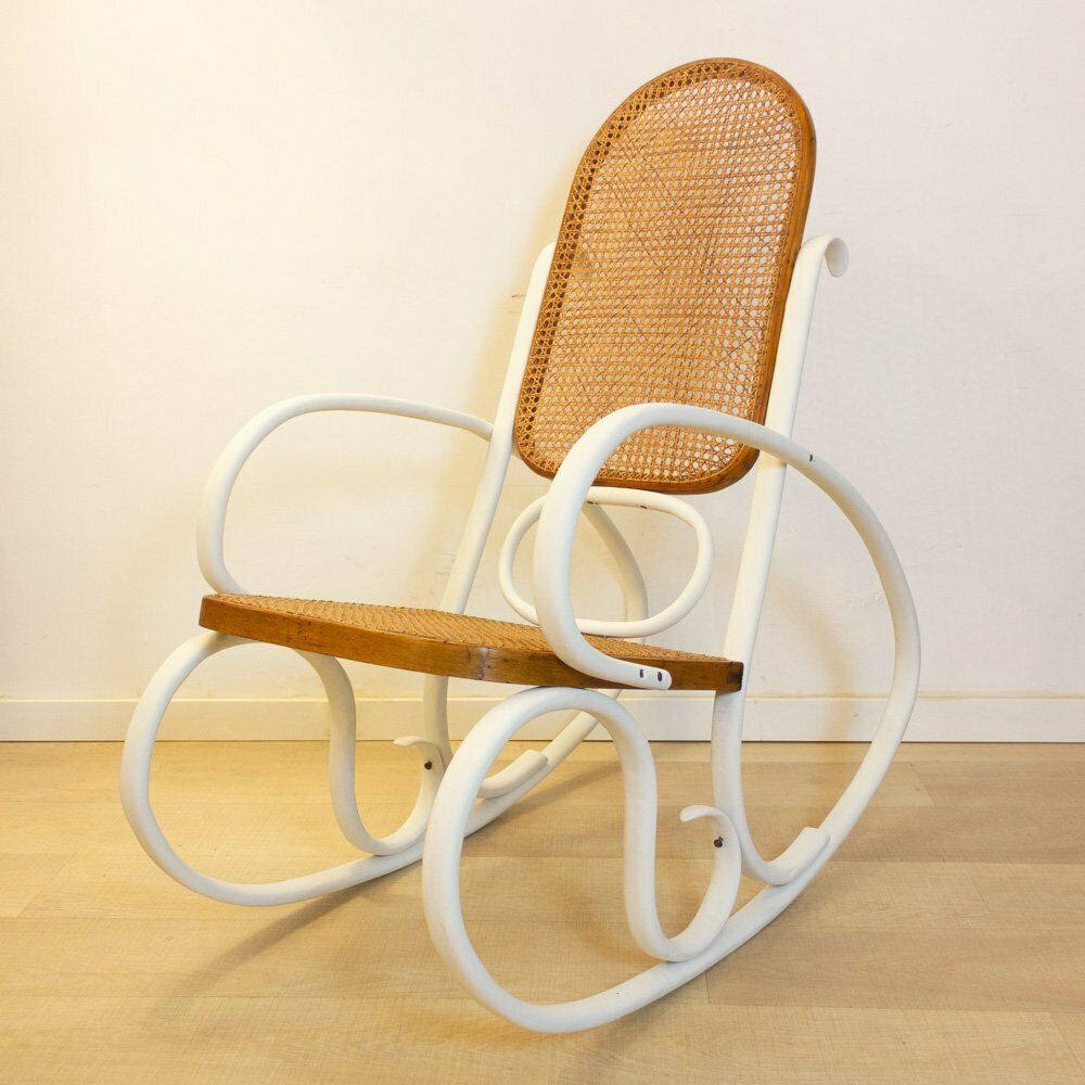 Art Nouveau Wicker Rocking Chair, Spain, Late 19th Century photo for sale