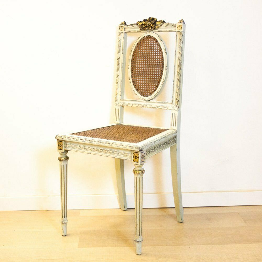 Louis XV Style Off White And Gold Detailed Chair, 1930s photo furniture