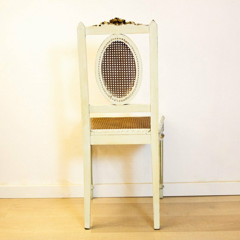 Louis XV Style Off White And Gold Detailed Chair, 1930s photo vinterior