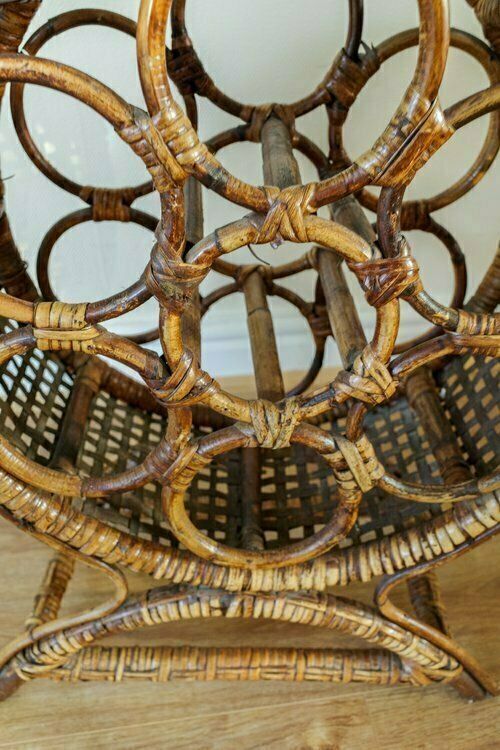 photo for sale Large Bamboo 7 Wine Rack / Bottle Holder