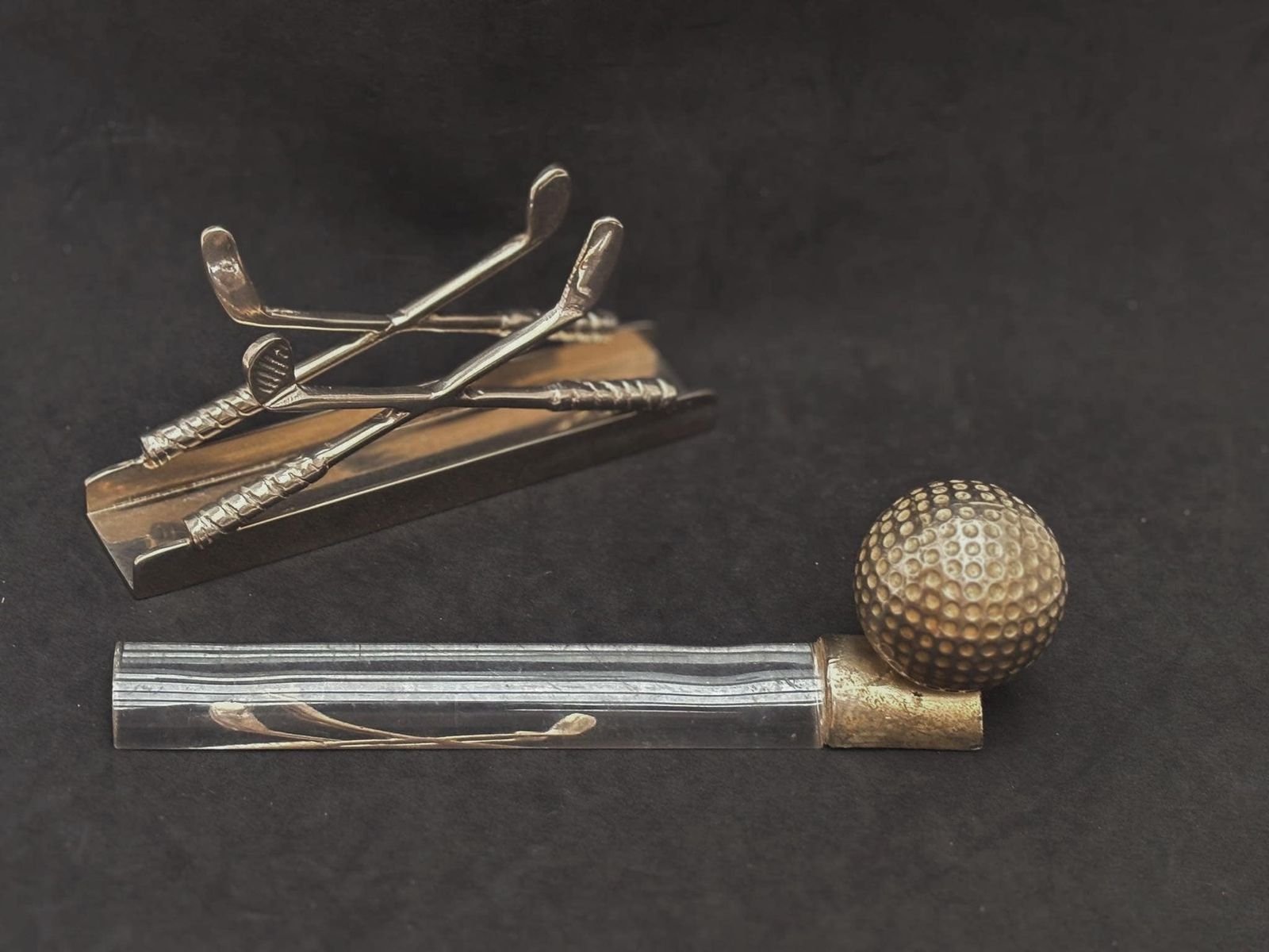 Golf Decor Napkin Holder Or Letter Holder Paper Weight Golf Ball Plated Napkin Holder Mail Rare Desk Ornament Gift Decor Table Decor