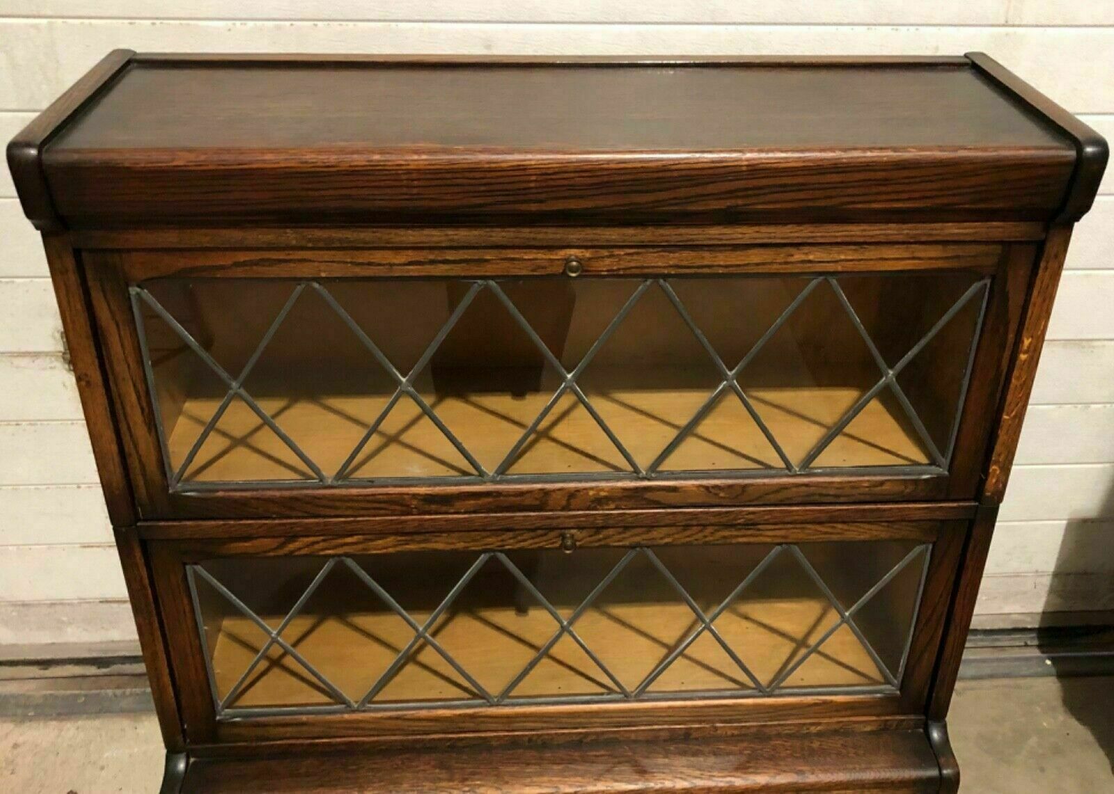 Handsome Vintage Barristers Style Bookcase / Stacking Glazed Bookshelves photo 439.0