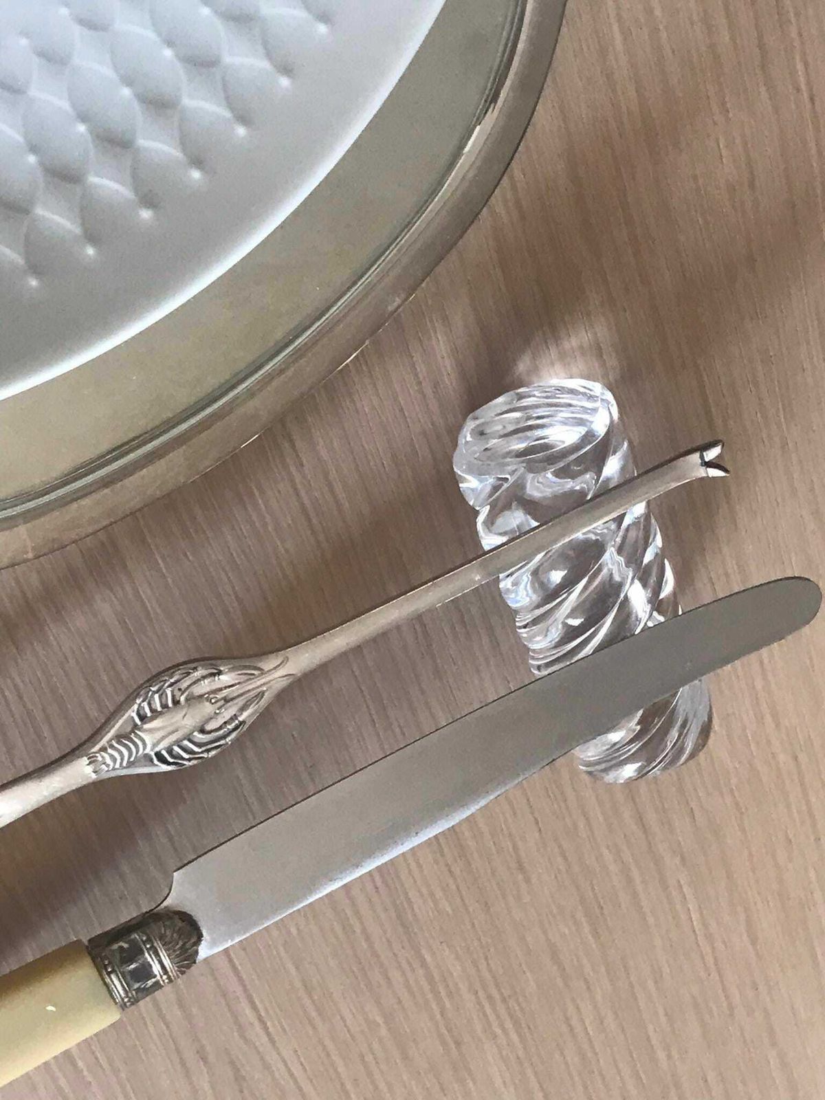 Crystal Knife Rest Vintage Set Of 6 Mid Century Cutlery Rest Retro Table Knife Holders Festive Dinner Table Wedding Gift Table Decor photo Home Decor