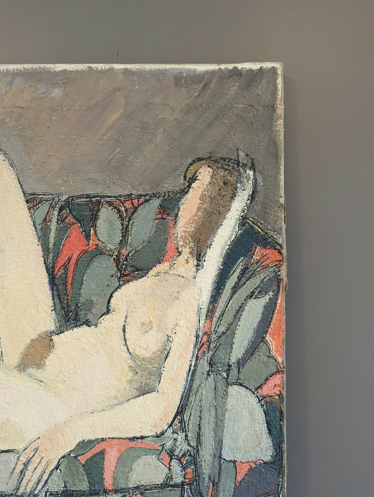Art Nude On Couch (Very Large)  Oil Painting photo