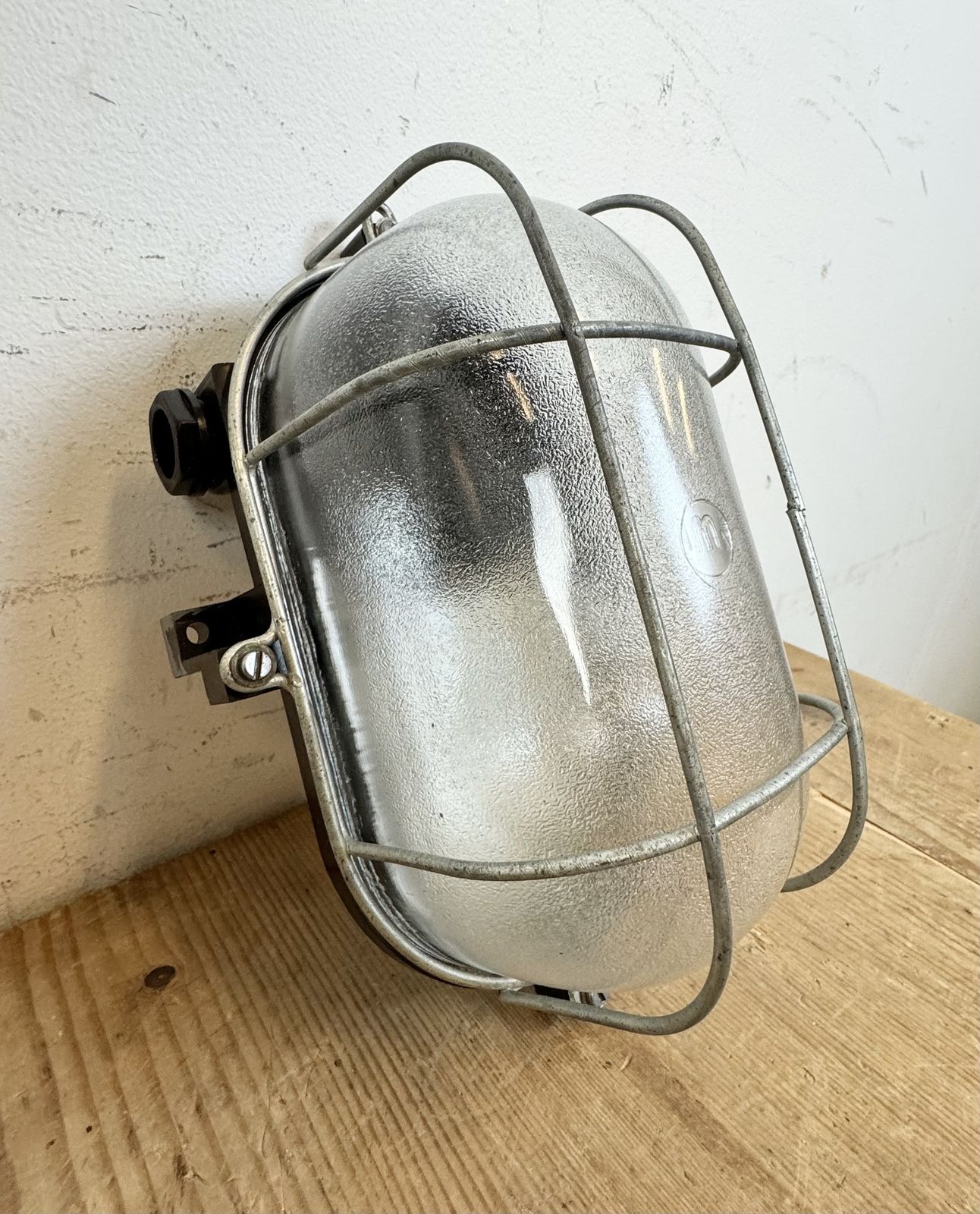 Industrial Brown Bakelite Wall Light With Frosted Glass, 1960s, 3x photo vinterior