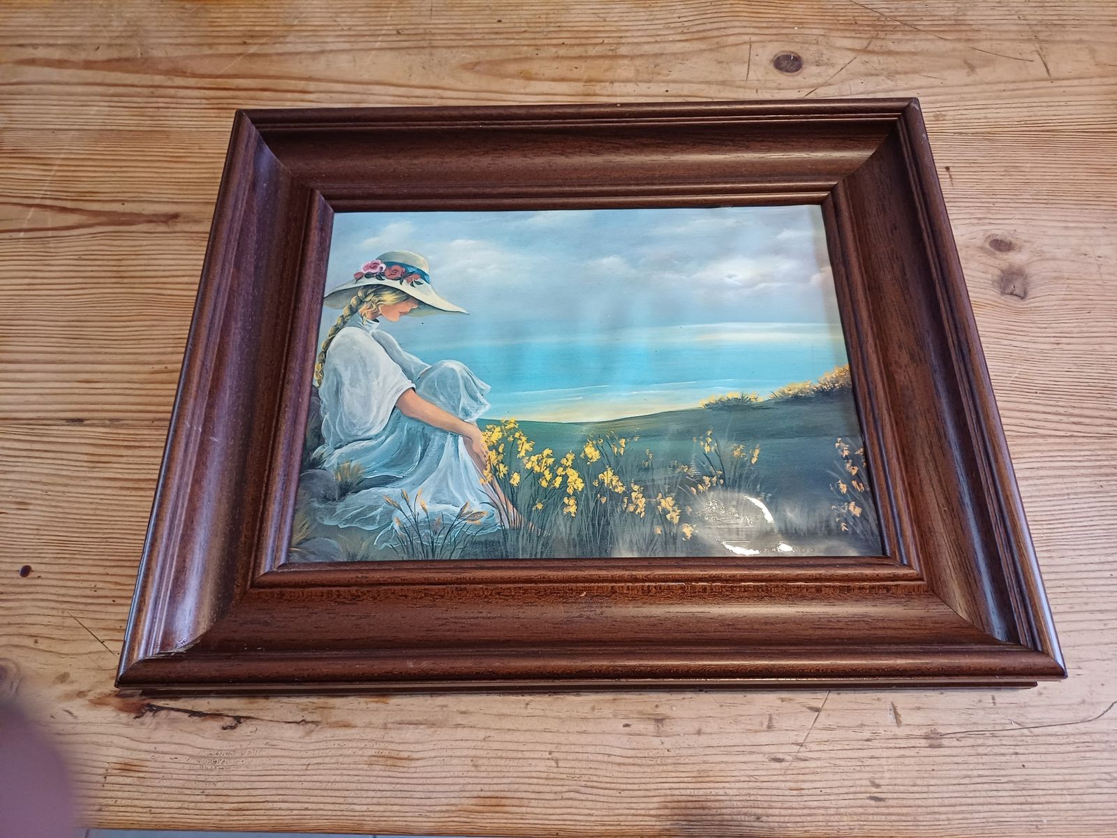 Art Pair Of Enameled Tole Paintings Signed: Romero photo