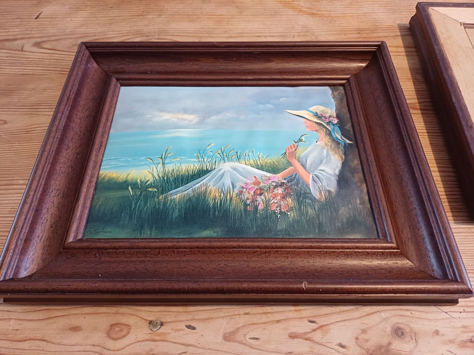 65.0 Pair Of Enameled Tole Paintings Signed: Romero photo