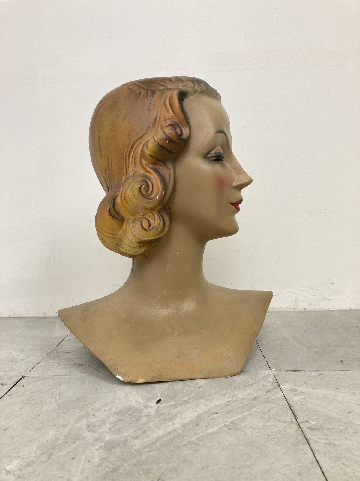 Vintage Mannequin Head, 1960s, Plaster photo furniture