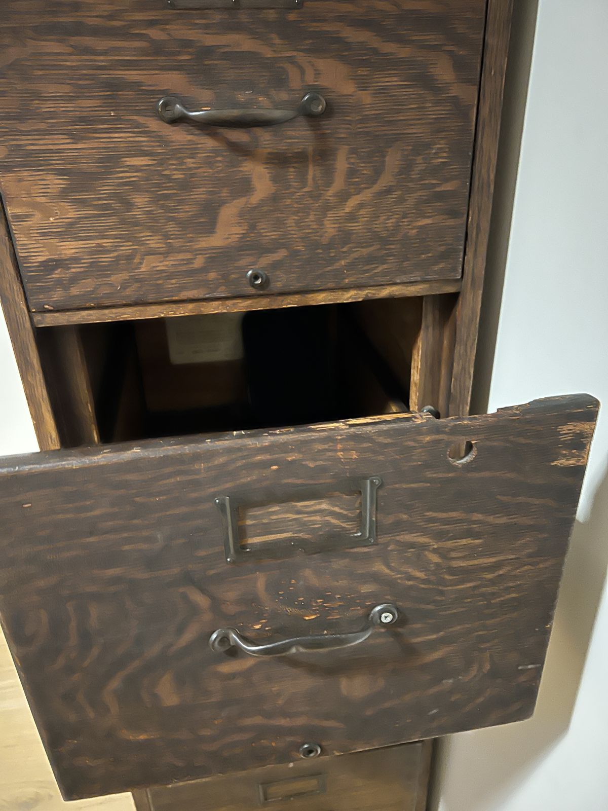 20th Century Vintage Wood Filing Cabinet photo furniture