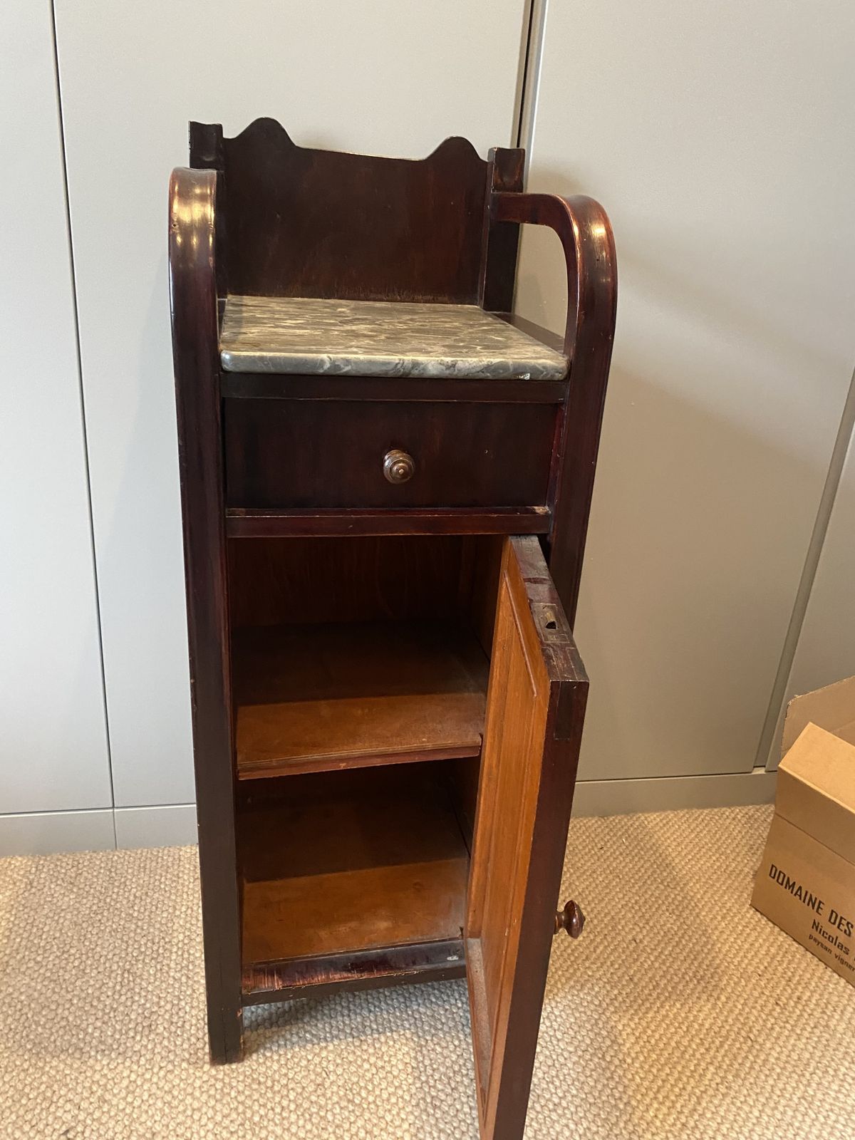 Antique Marble And Mahogany Washstand photo Furniture