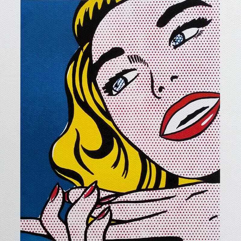 1980s Original Stunning Roy Lichtenstein "Smile Girl" Limited Edition Lithograph photo furniture
