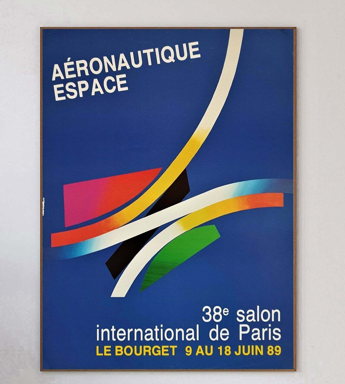 Auriac   Aeronatique Espace Salon 1989 Original Vintage Poster photo 224.0