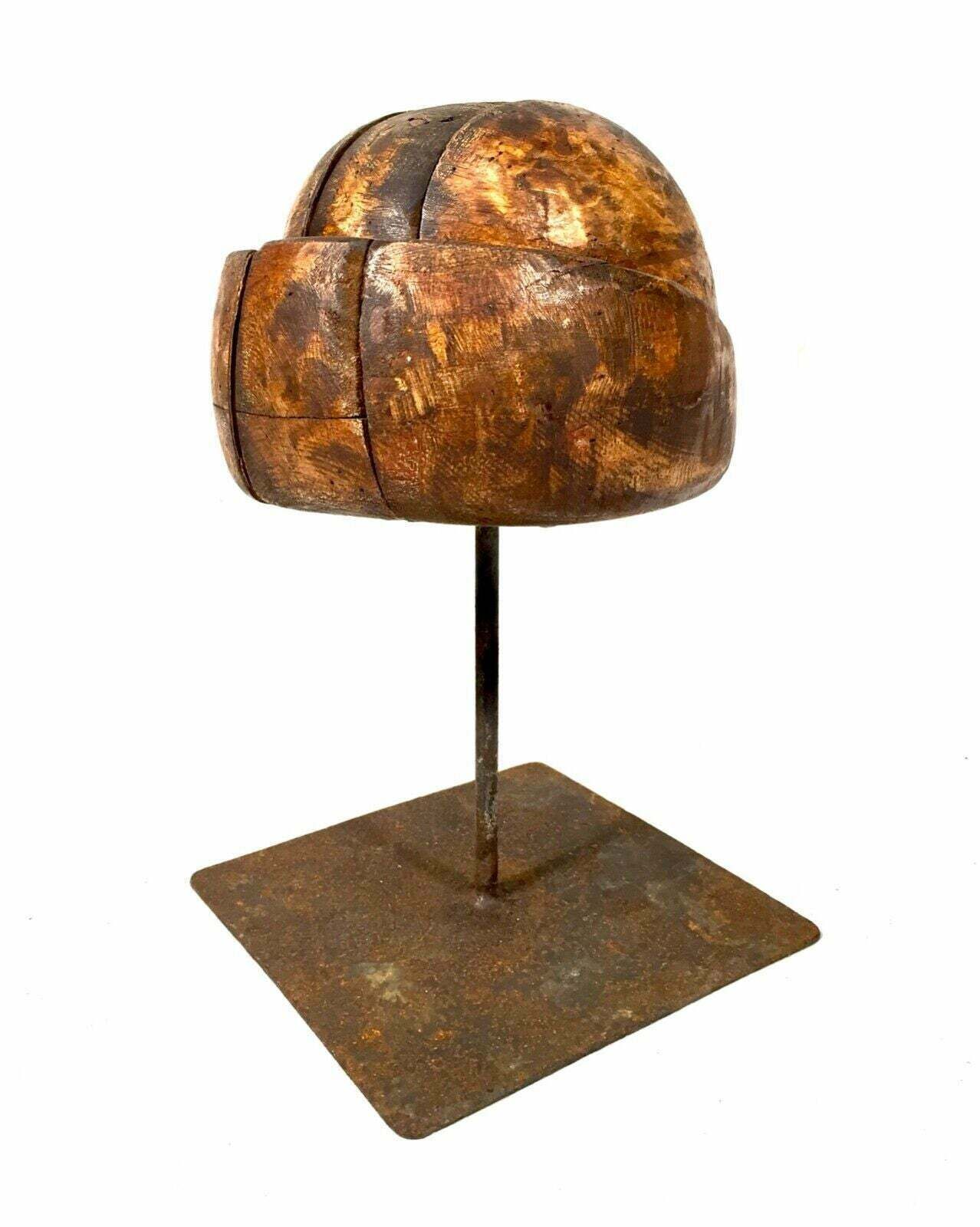Antique Wooden Milliner's Head / Hat / Wig Maker's Display / 19th Century C.1880 photo furniture
