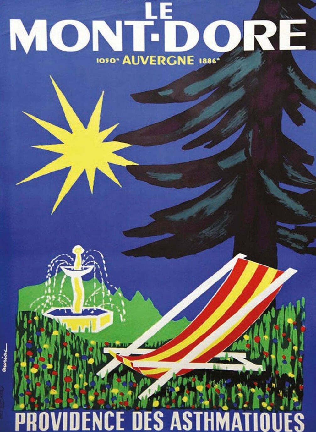 Le Monte Dore Auvergne   Auriac Original Vintage Poster