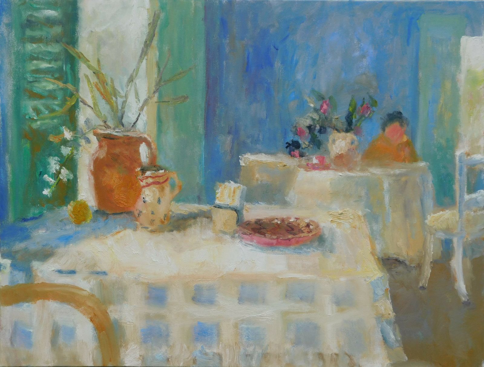 Reading Quietly. Large Figurative Oil Painting By Alice Mumford