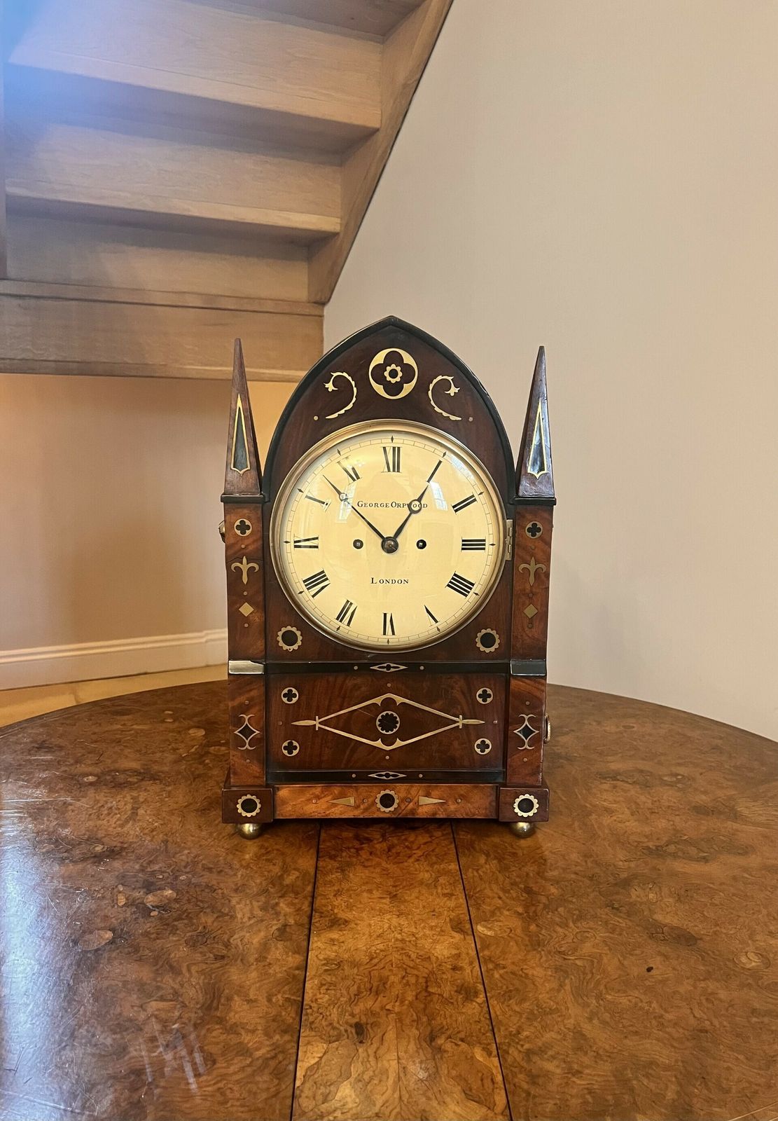 Outstanding Quality Large Antique Brass Inlaid Bracket Clock By George Orpwood photo 3795.0