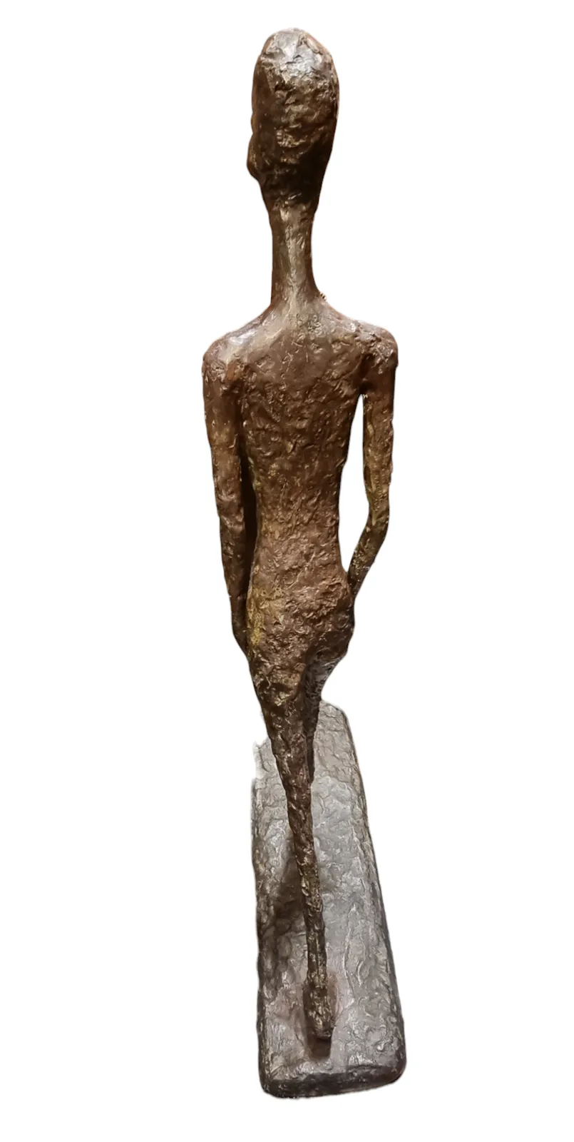 Large Bronze Sculpture Of A Walking Man After Giacometti photo Art