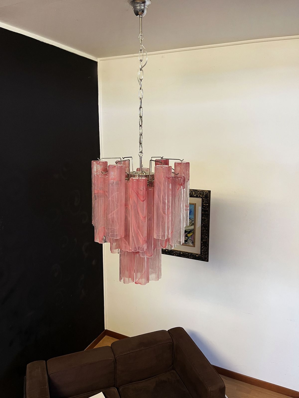 Fantastic Glass Tube Chandelier   30 Albaster Pink Glasses photo buy