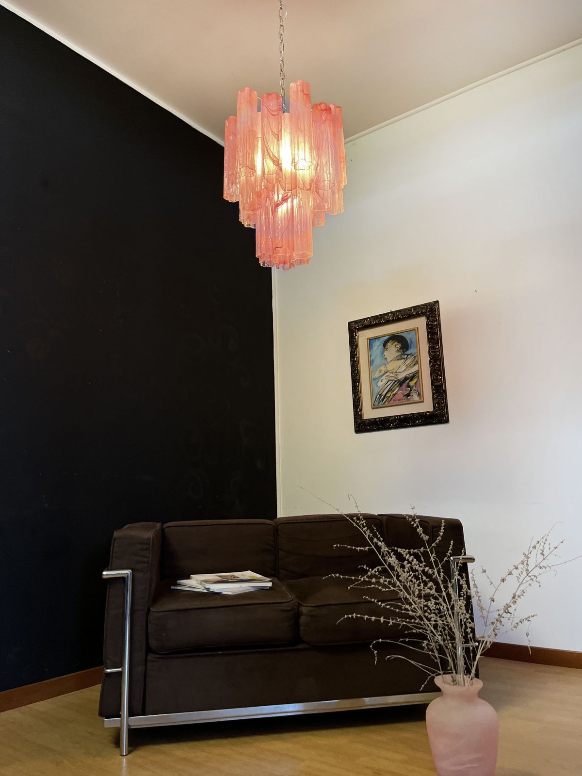 photo buy Fantastic Glass Tube Chandelier   30 Albaster Pink Glasses
