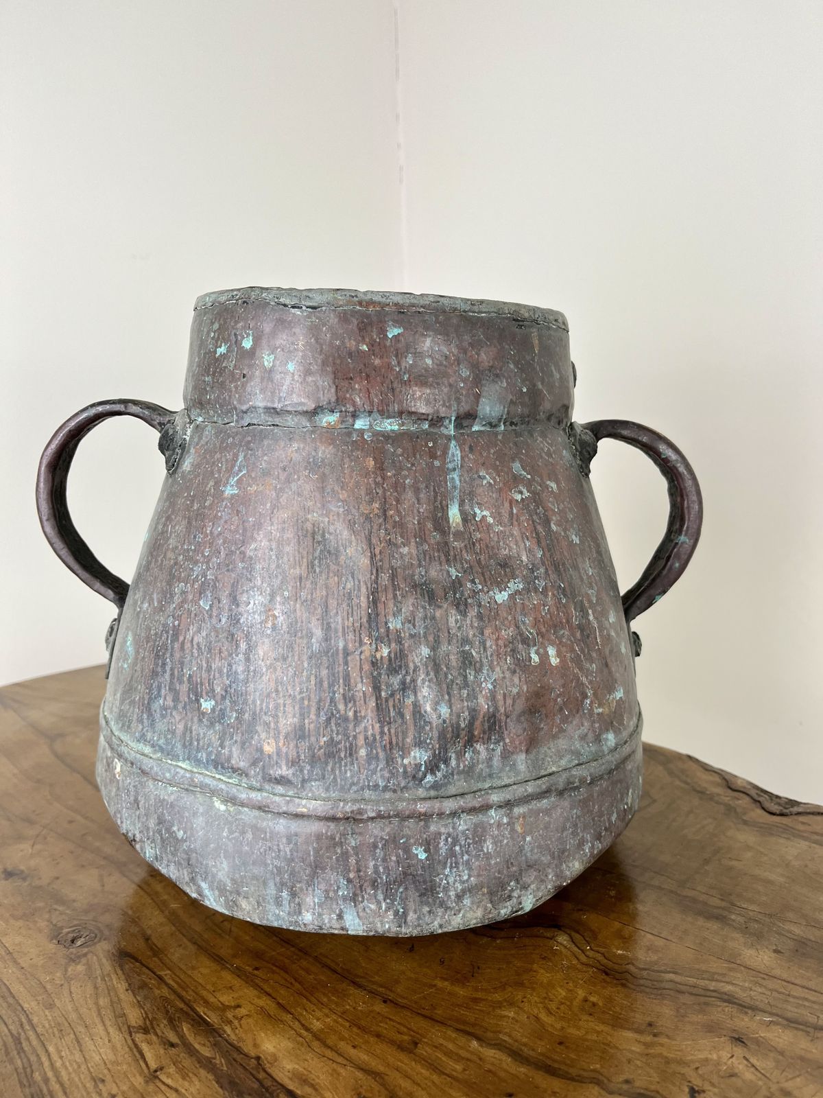 Wonderfully Aged Large Antique Copper Cauldron Of French Origin photo buy