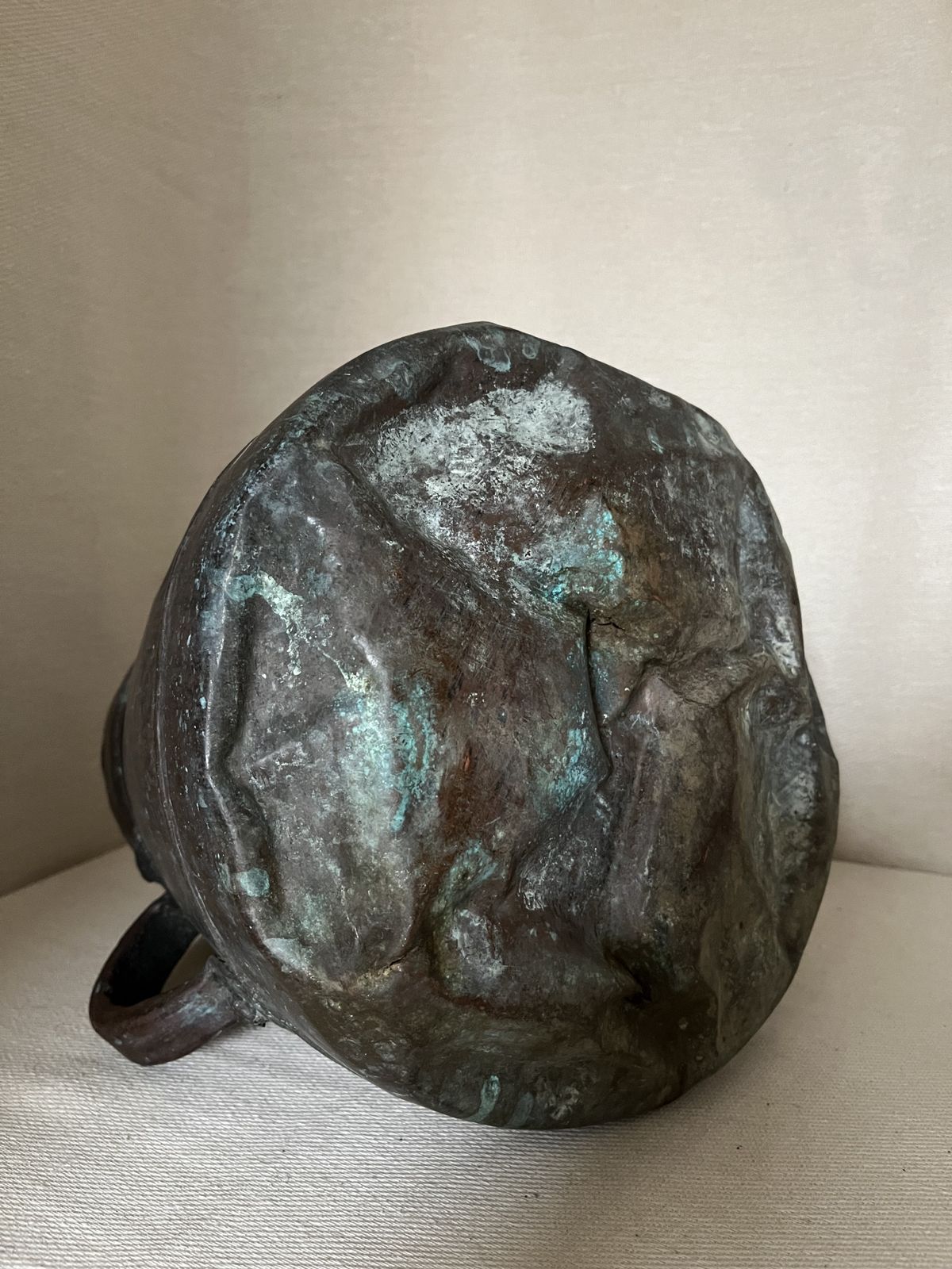photo buy Wonderfully Aged Large Antique Copper Cauldron Of French Origin