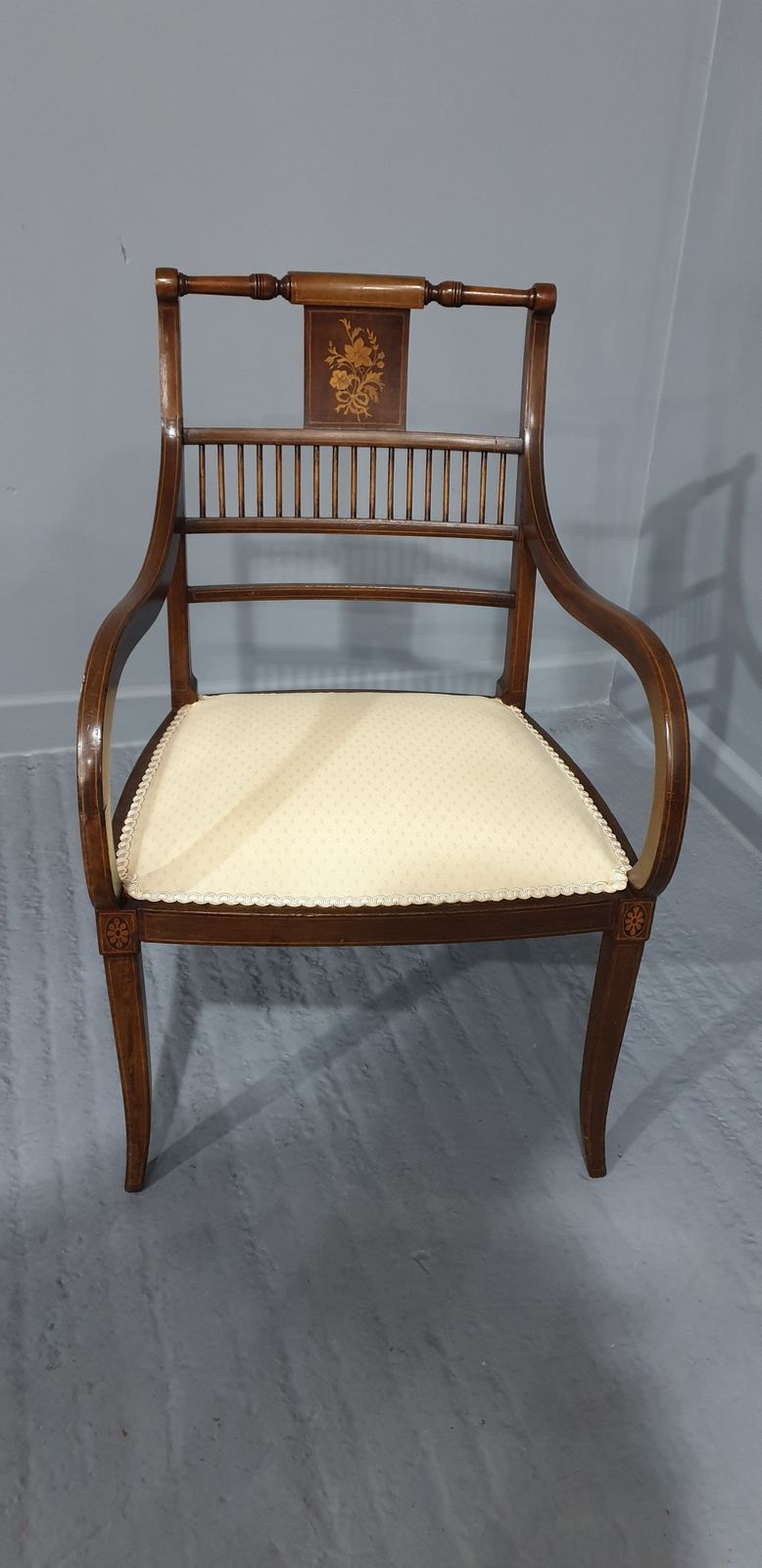 Lovely Inlaid Chair, 1900s, Mahogany photo 395.0