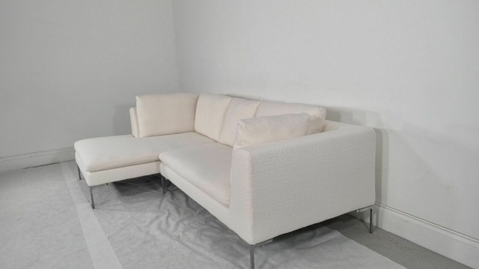 Stunning Bb Italia Charles L Shape In Luxuriously Soft White/Cream Boucle Fabric photo buy