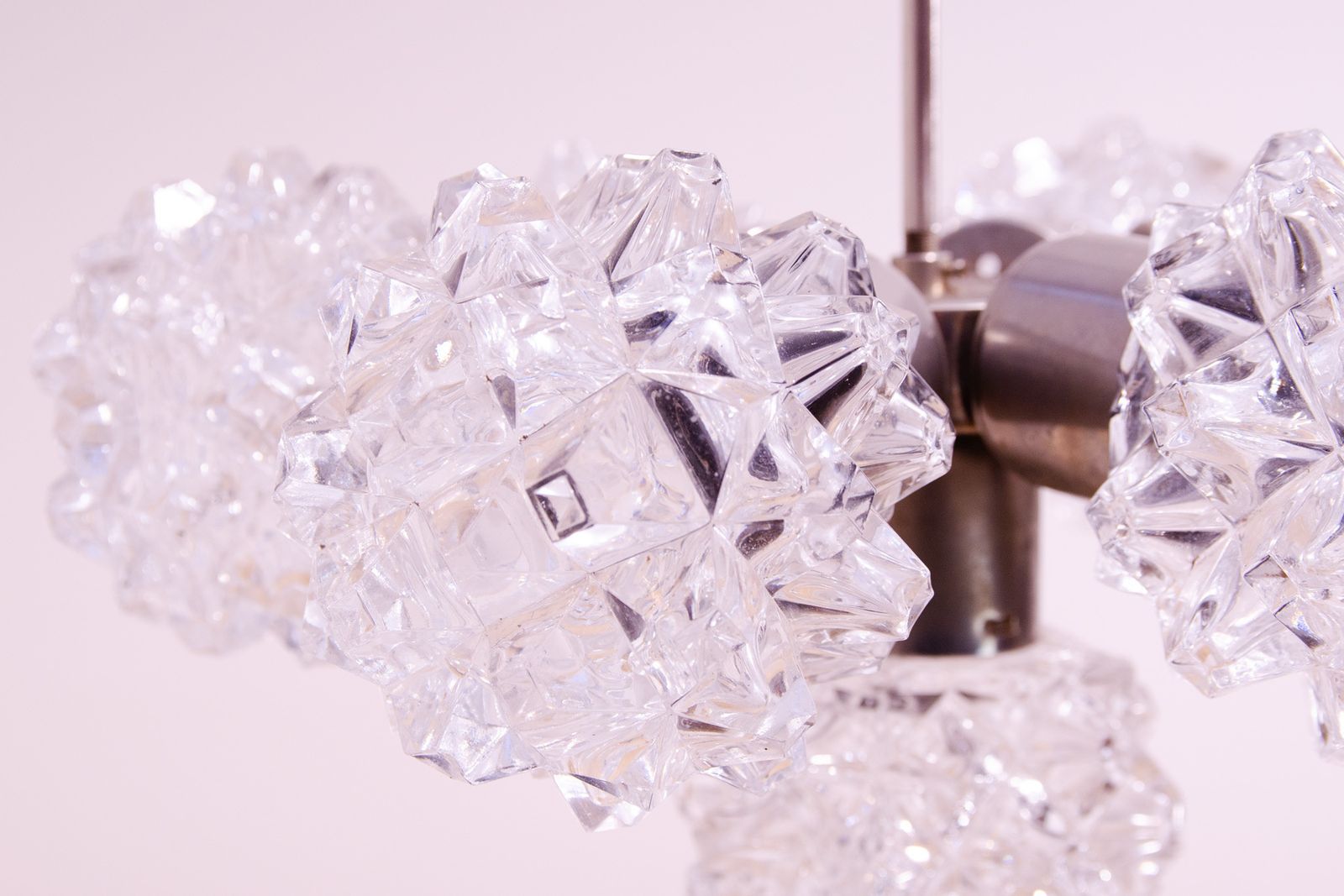 Very Elegant Cut Glass Pendant Chandelier For Kamenický šenov, 1970's photo 318.0