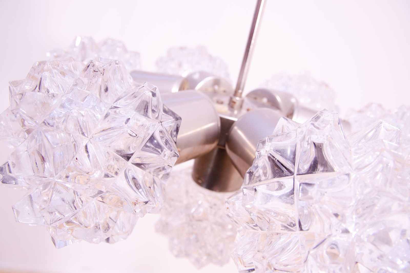 photo furniture Very Elegant Cut Glass Pendant Chandelier For Kamenický šenov, 1970's