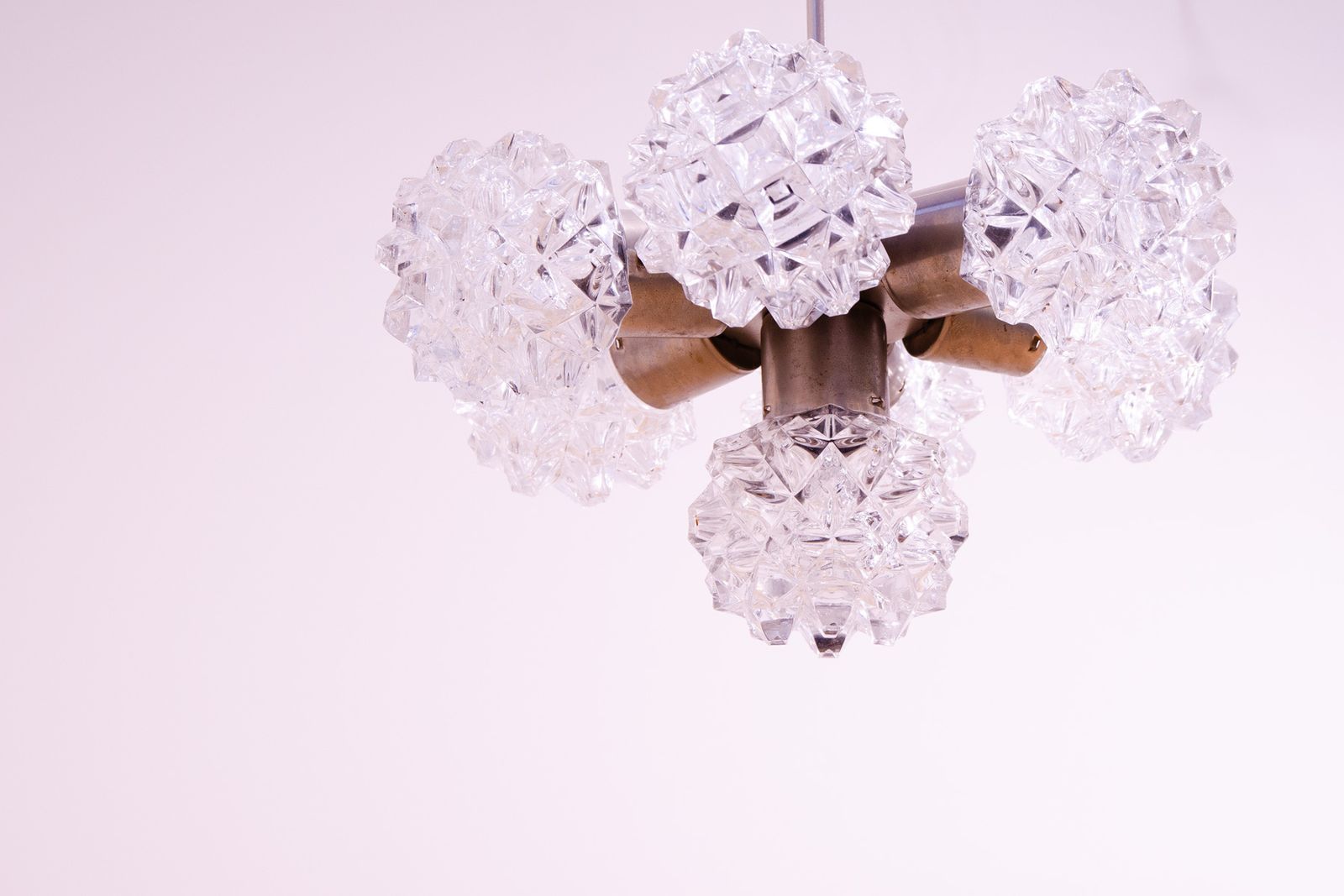 Lighting Very Elegant Cut Glass Pendant Chandelier For Kamenický šenov, 1970's photo