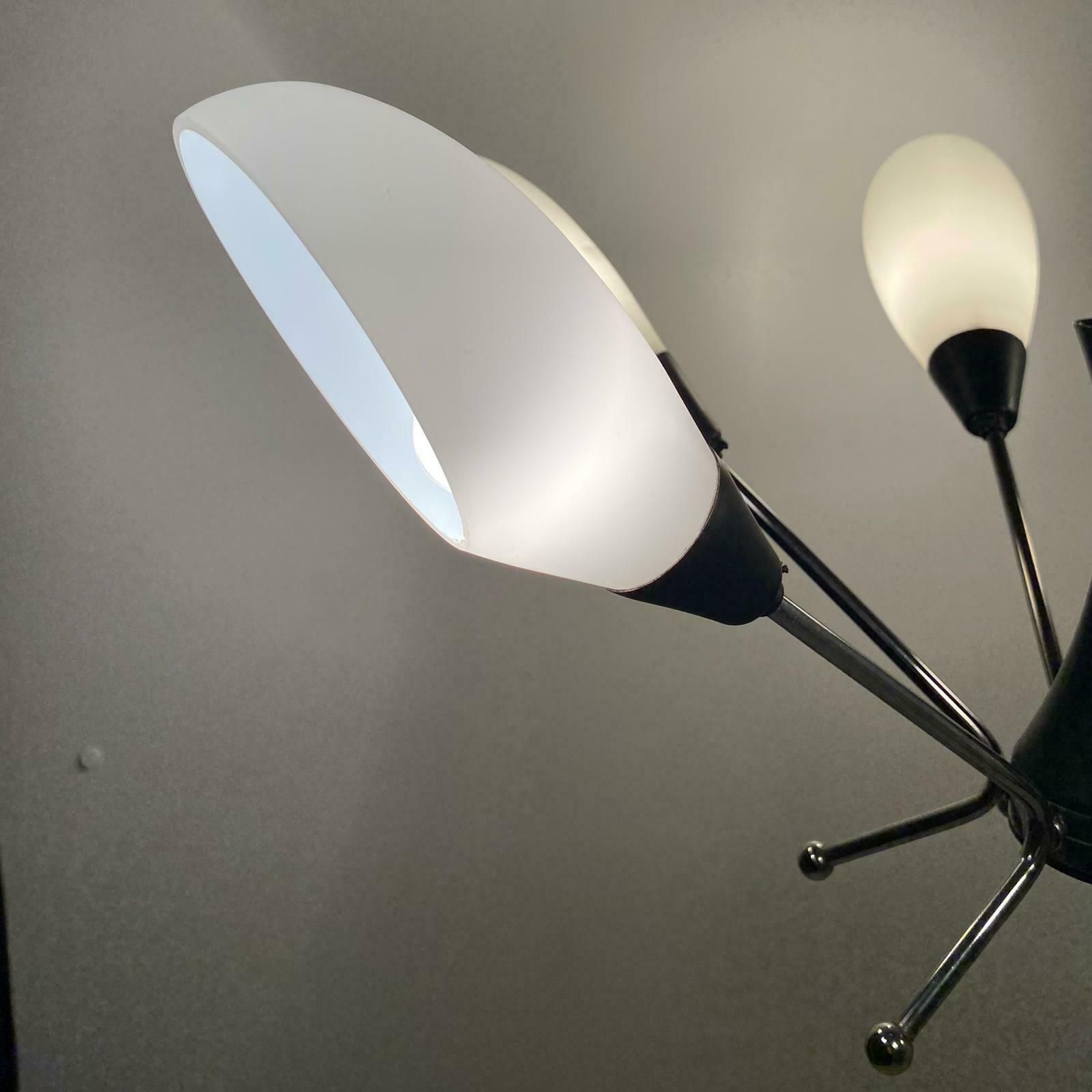 Lighting Midcentury Modern Sputnik Chandelier, Stilnovo Italy 1960 photo