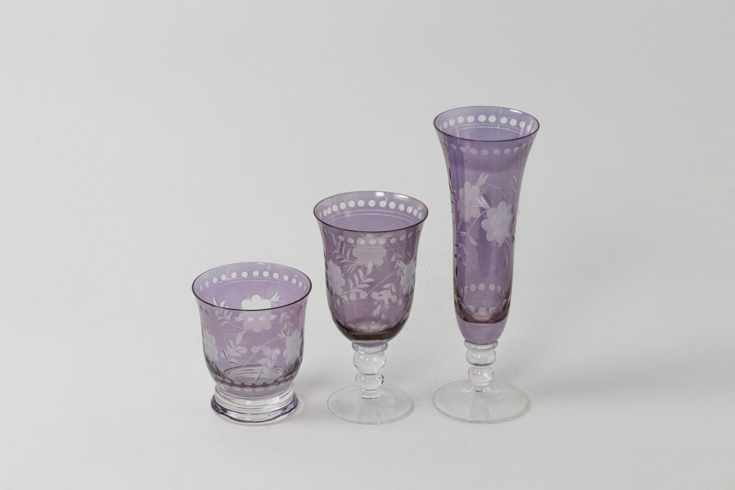 Bohemian Crystal Style Glassware Set, Contemporary Work photo 1100.0
