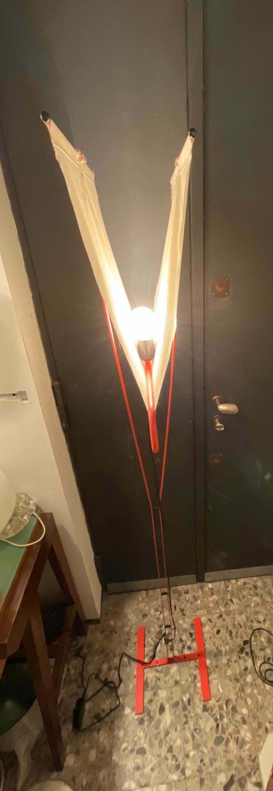 photo for sale Arteluce Floor Lamp “Le Falene” Di Piero De Martini  Metal, Cotton , 1970, Italy