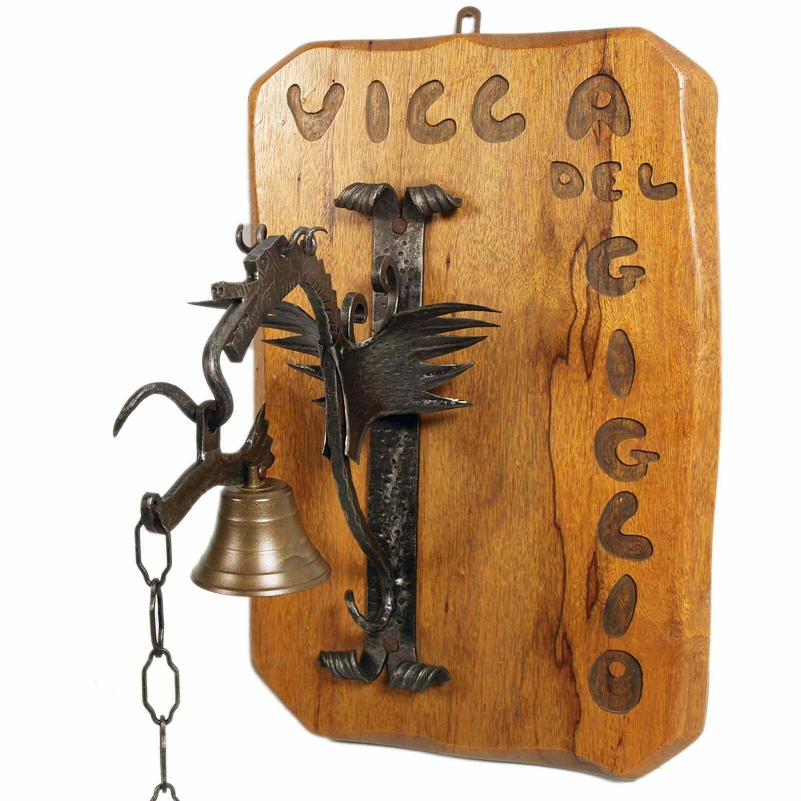 Manual Entrance Bell In Wrought Iron, Tyrolean Craftsmanship From 1950s photo 1459.0