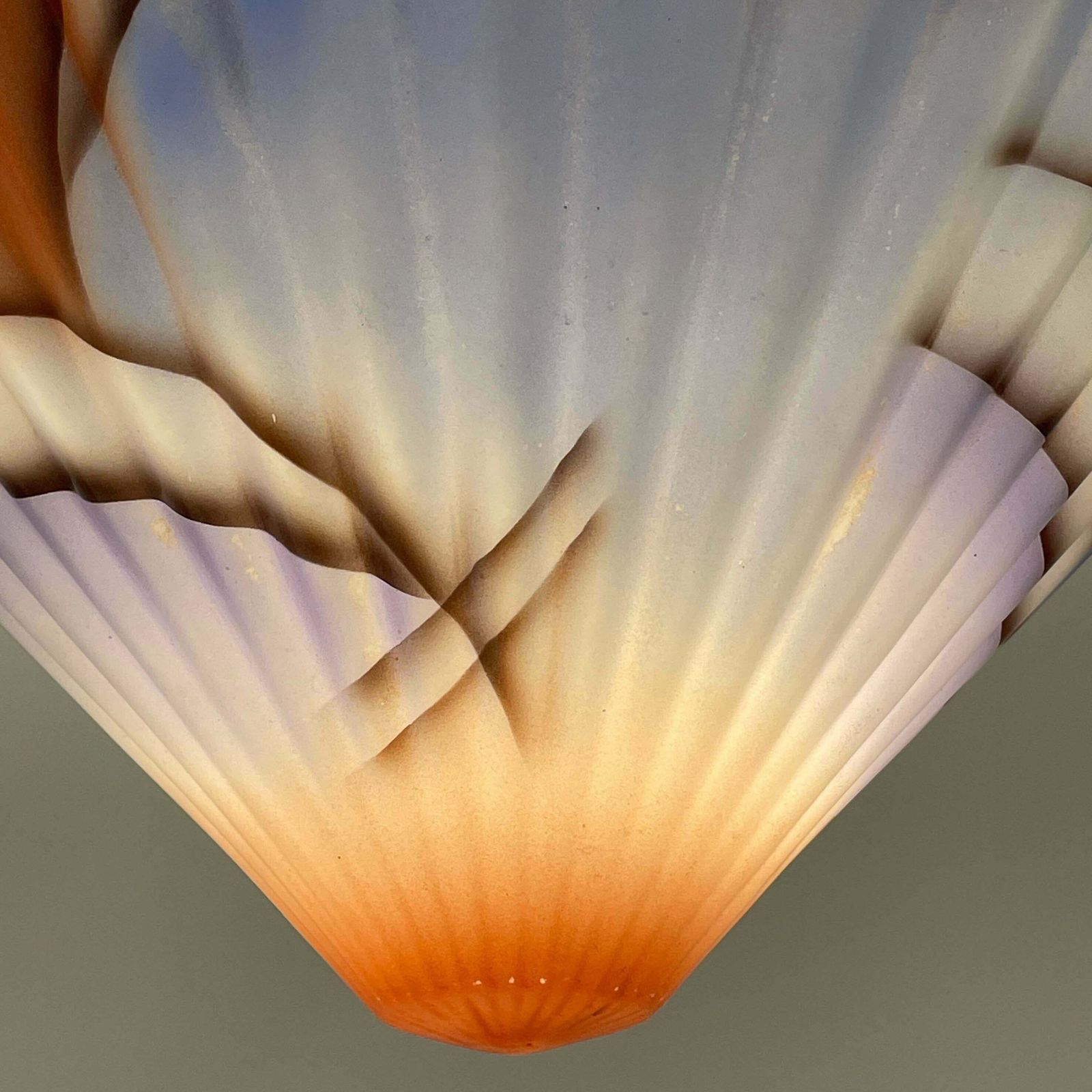 Art Deco Suspension Light, Enameled Glass And Bronzed Brass, Germany 1930s photo vinterior