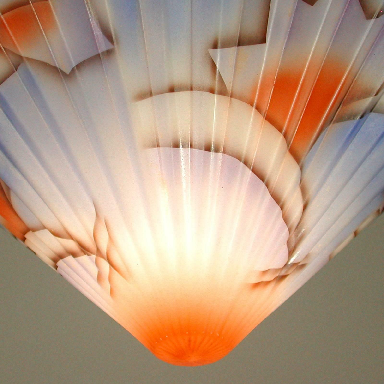 photo buy Art Deco Suspension Light, Enameled Glass And Bronzed Brass, Germany 1930s