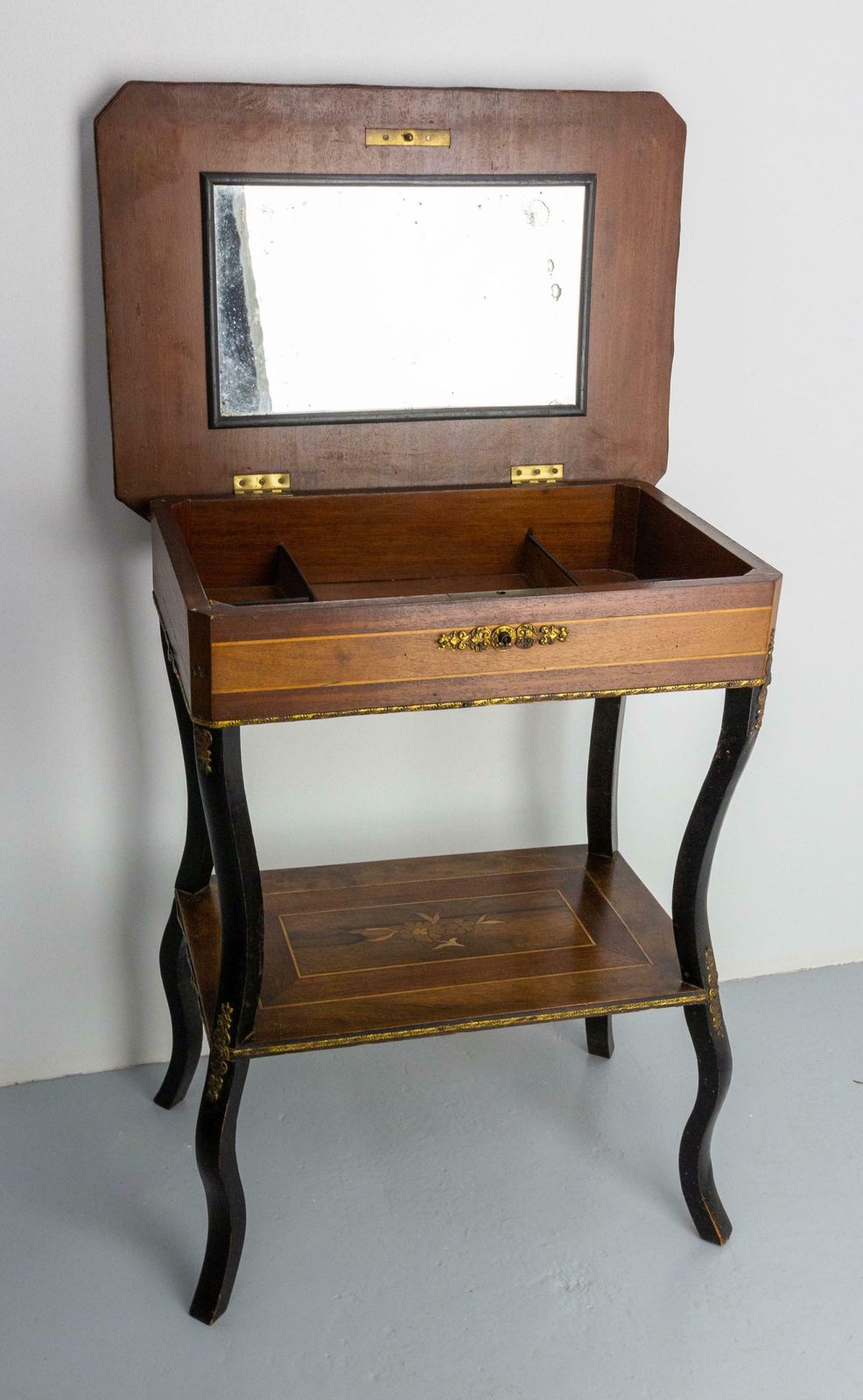 Antique French Oak Wall Mounted Console Art Deco Circa 1940 photo vintage