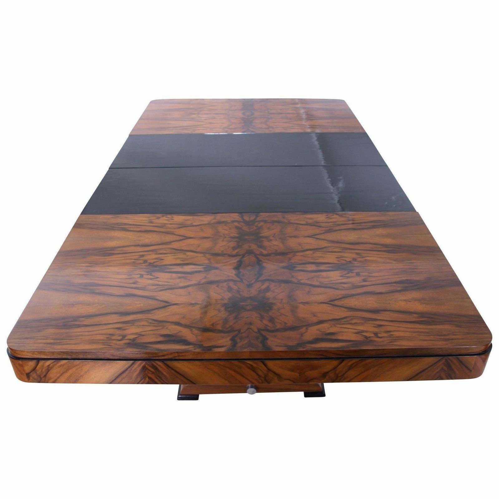 Expandable Art Deco Dining Table, Amazing Walnut Veneer, France, Circa 1930 photo Furniture