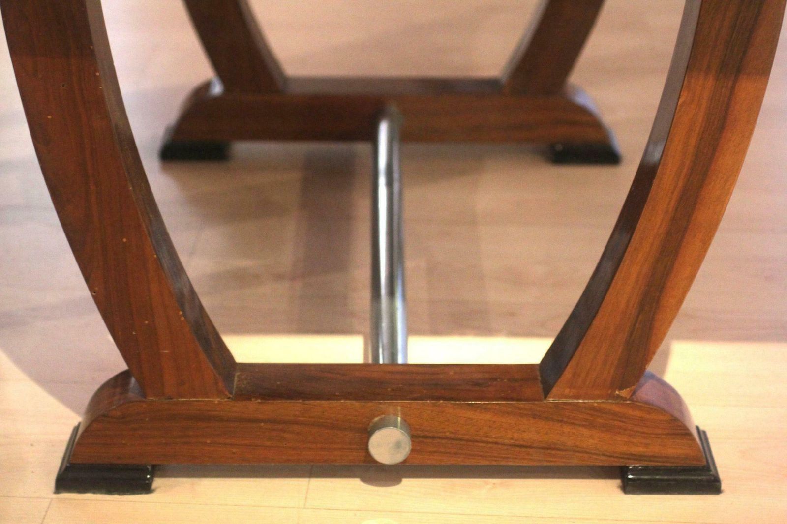 photo furniture Expandable Art Deco Dining Table, Amazing Walnut Veneer, France, Circa 1930
