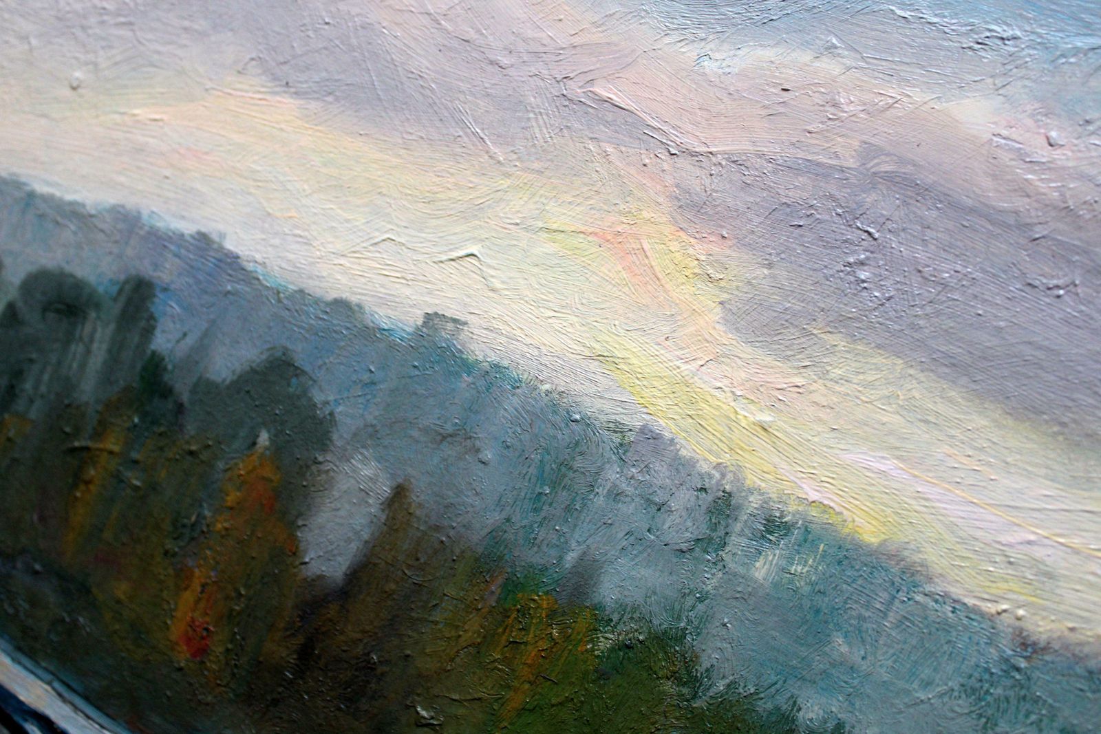 Wilhelms Girupnieks Bridge In Autumn. 1964. Oil On Cardboard, photo vintage