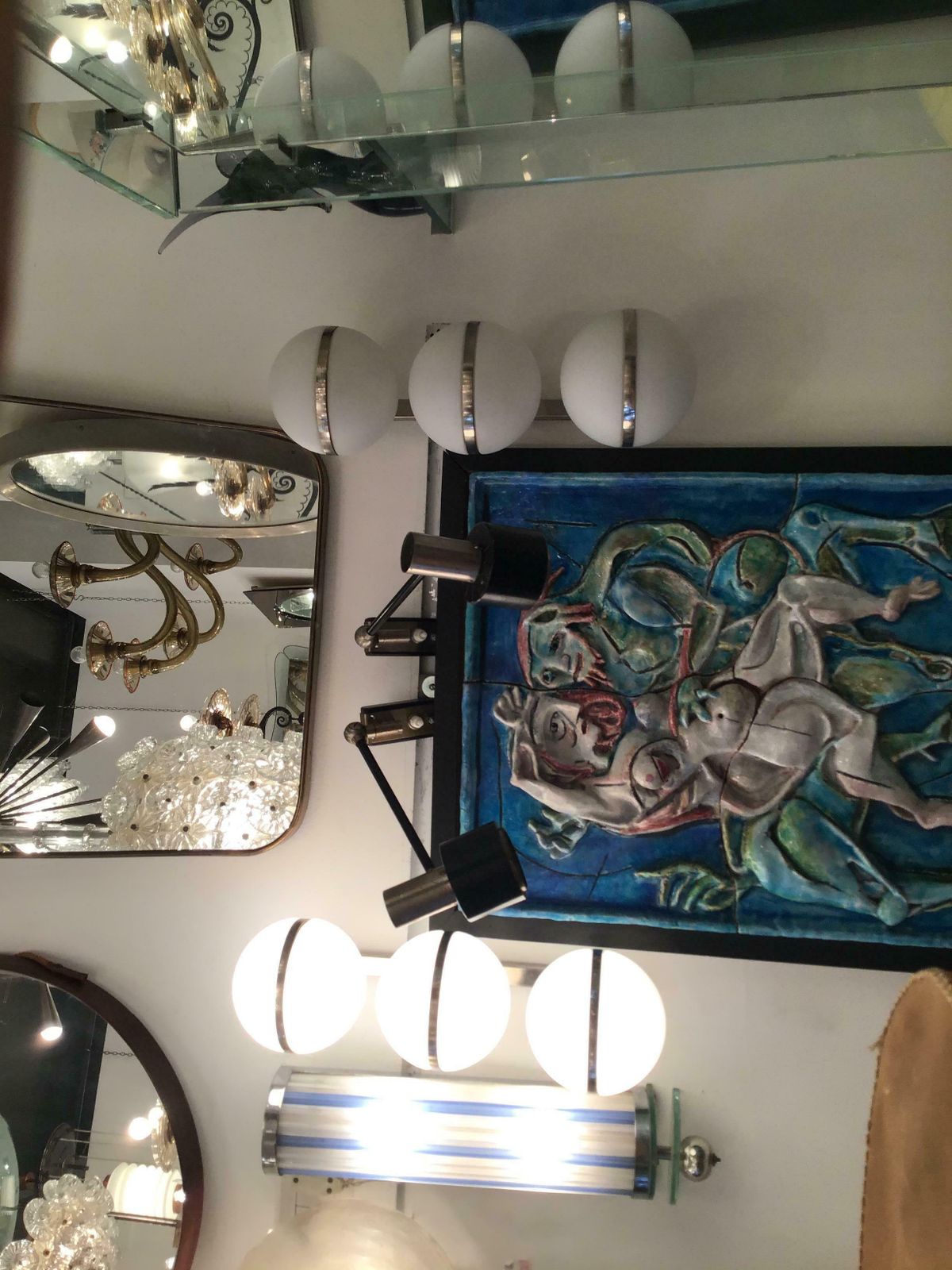 Stilnovo Sconces Metal Crome Opaline Glass 1955 Italy photo 1307.0