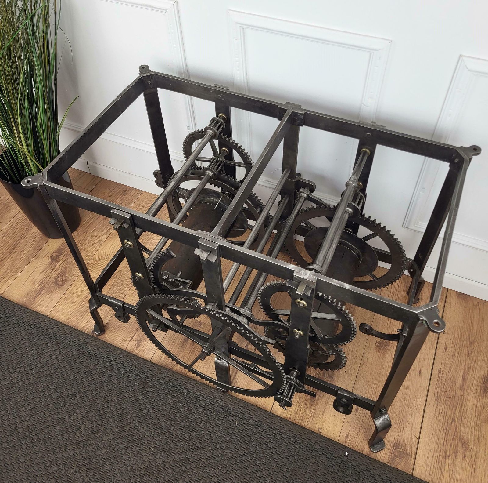 18th Century Italian Wrought Iron Church Tower Turret Clock Console Side Table photo vinterior