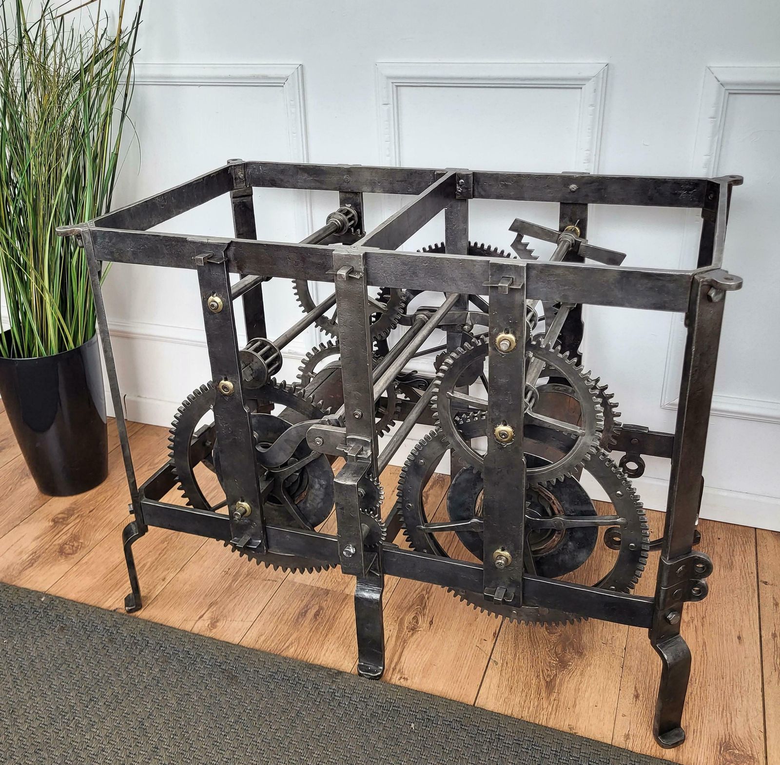 photo for sale 18th Century Italian Wrought Iron Church Tower Turret Clock Console Side Table