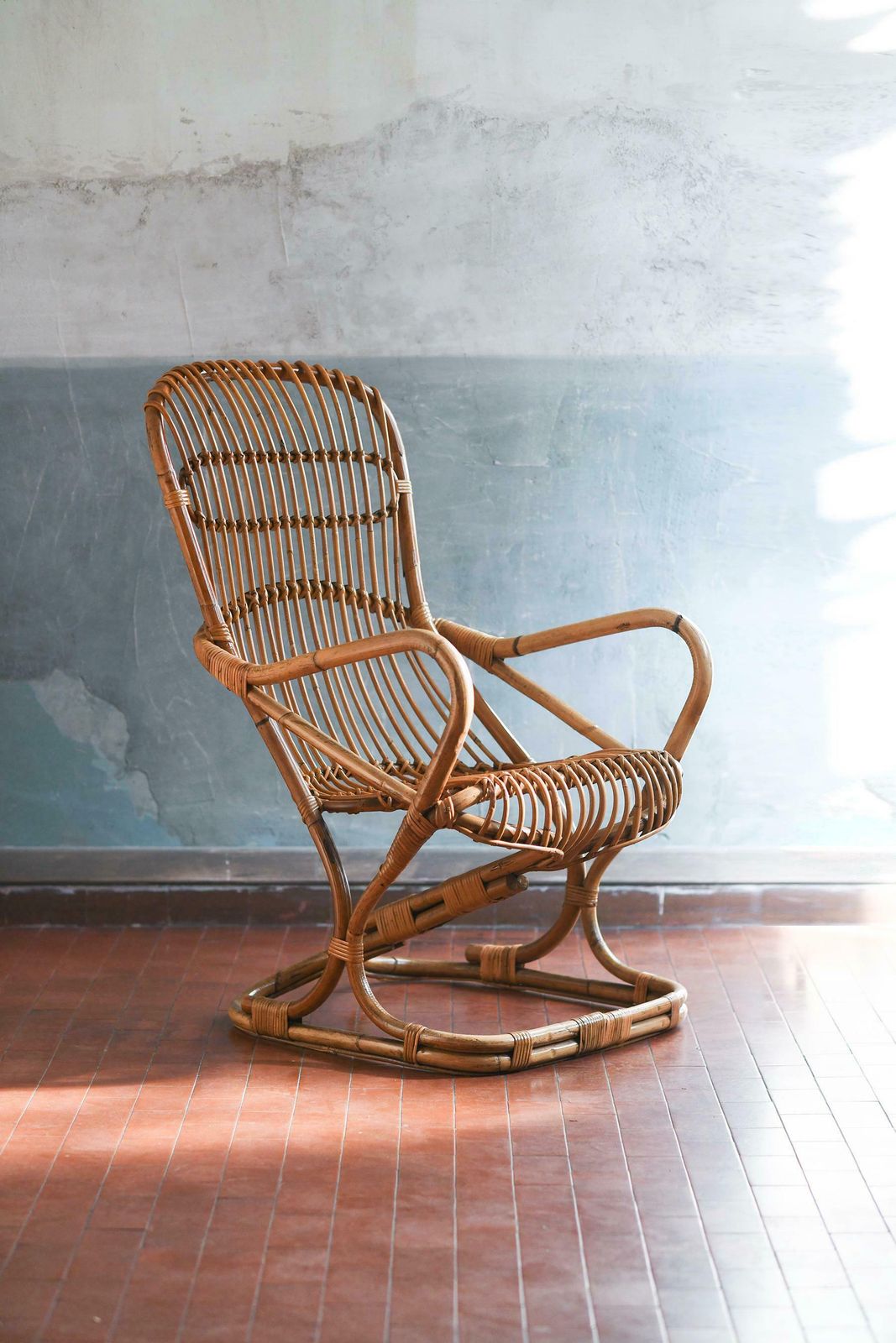 Rattan Armchair, Italy 1970, 1970s photo furniture