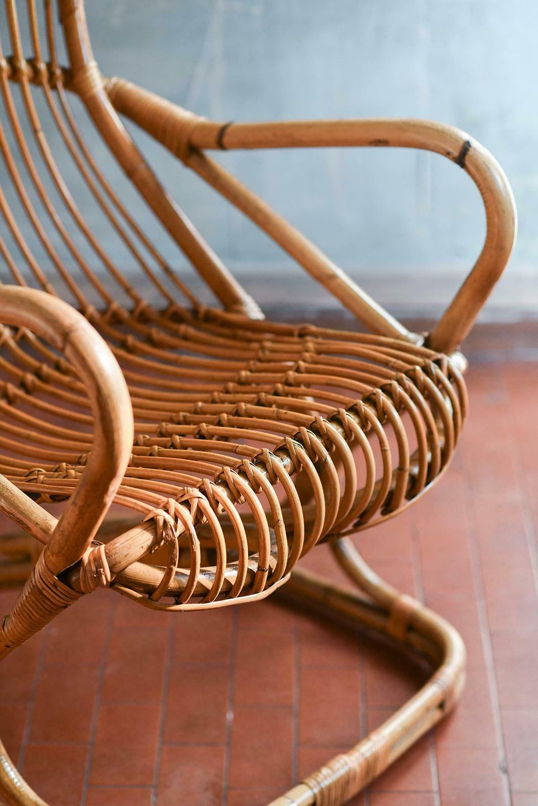 Rattan Armchair, Italy 1970, 1970s photo vinterior