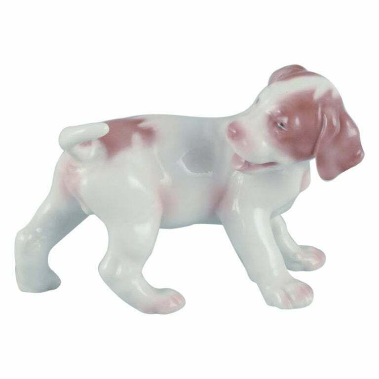 Bing & Grøndahl, Porcelain Figurine Of A Pointer Puppy.