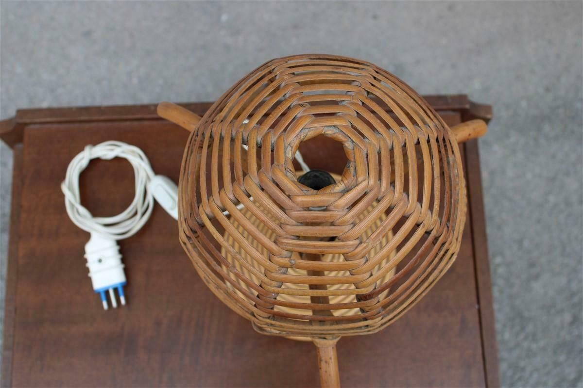 1960s Italian Bamboo Mushroom Bedside Lamp photo buy