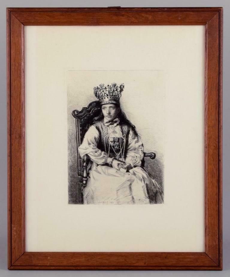Carl Bloch (1834–1890). Etching On Paper. "A Norwegian Bride". photo furniture
