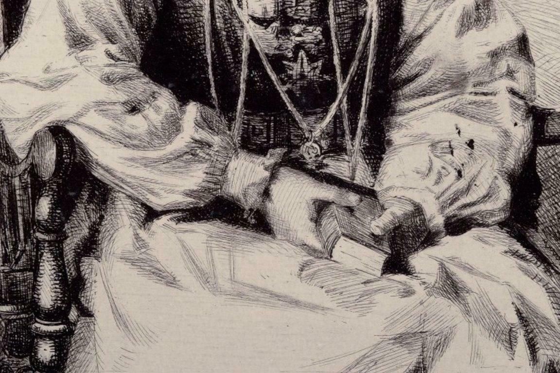 Carl Bloch (1834–1890). Etching On Paper. "A Norwegian Bride". photo 256.0